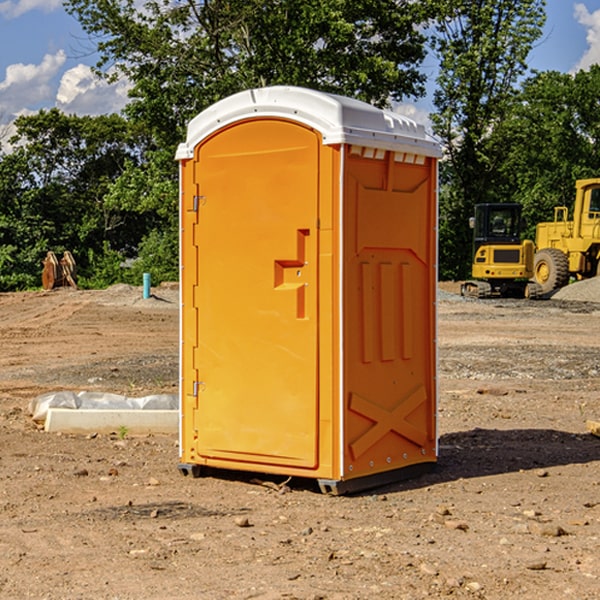 how often are the portable restrooms cleaned and serviced during a rental period in Gwinnett County